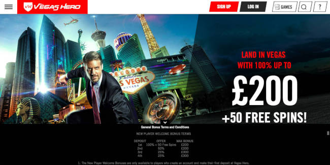 Vegas Hero Homepage