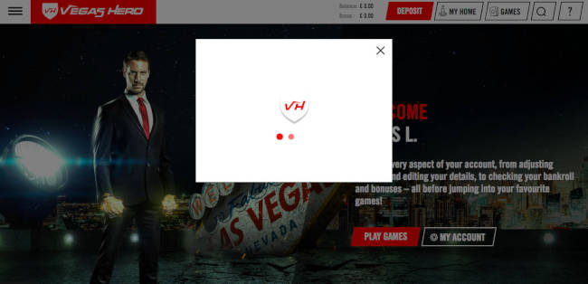 Vegas Hero processing deposit