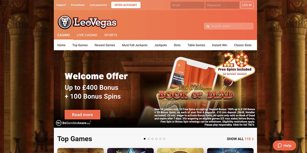 LeoVegas Homepage