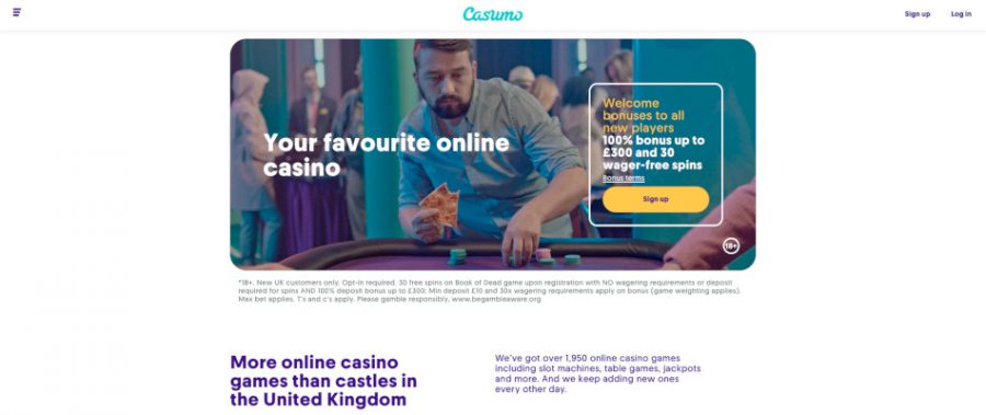 Casumo Casino Homepage
