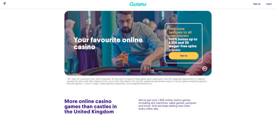 Casumo Casino Homepage