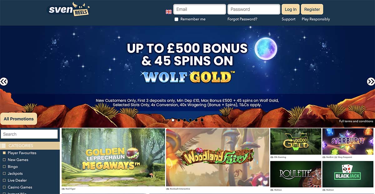 Svenreels Casino Homepage