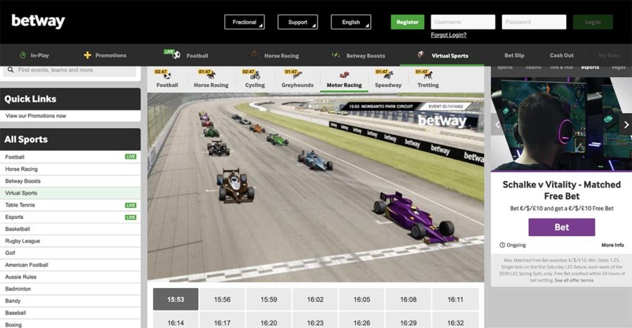 Virtual F1 Grand Prix Races at Betway