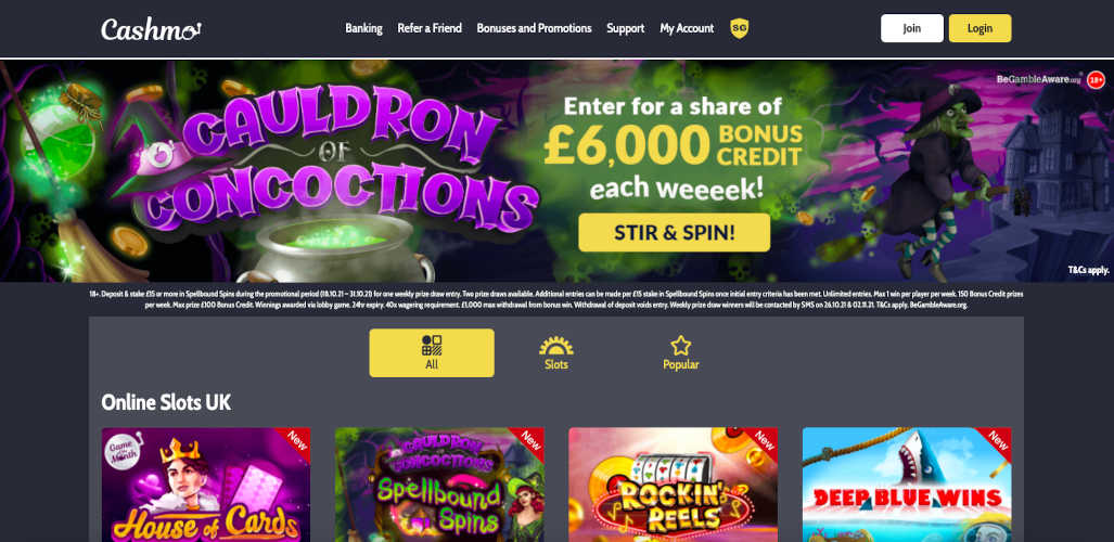 Cashmo Low Deposit Casino UK