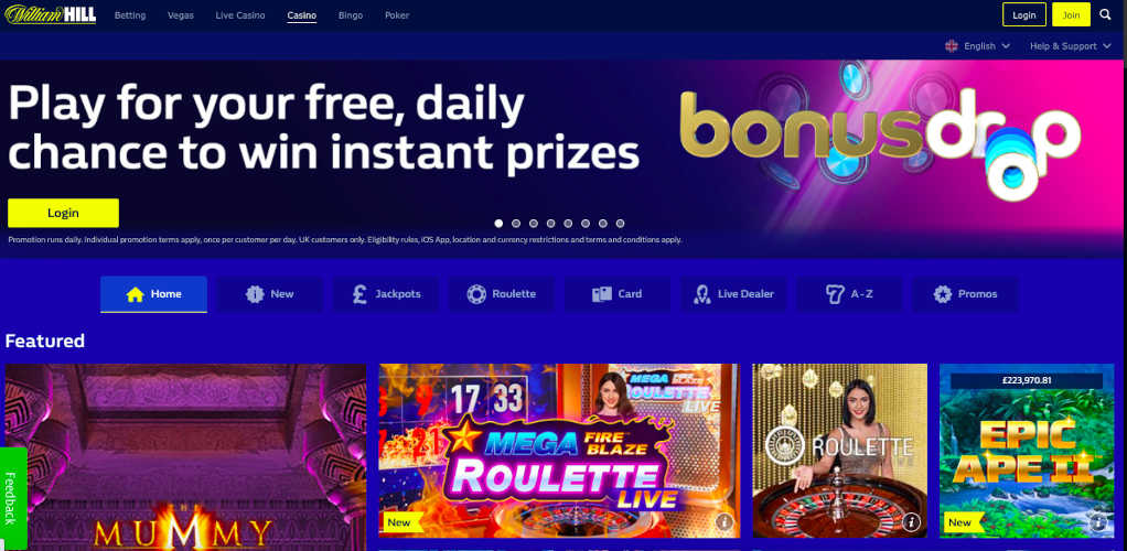 William Hill Low Deposit Casino UK